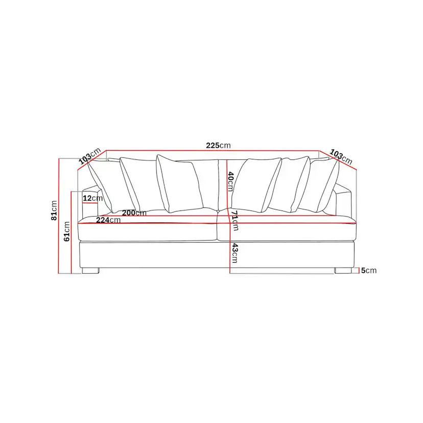 Soffa Scandinavian Choice Rossita 4-sits Djup Soffa