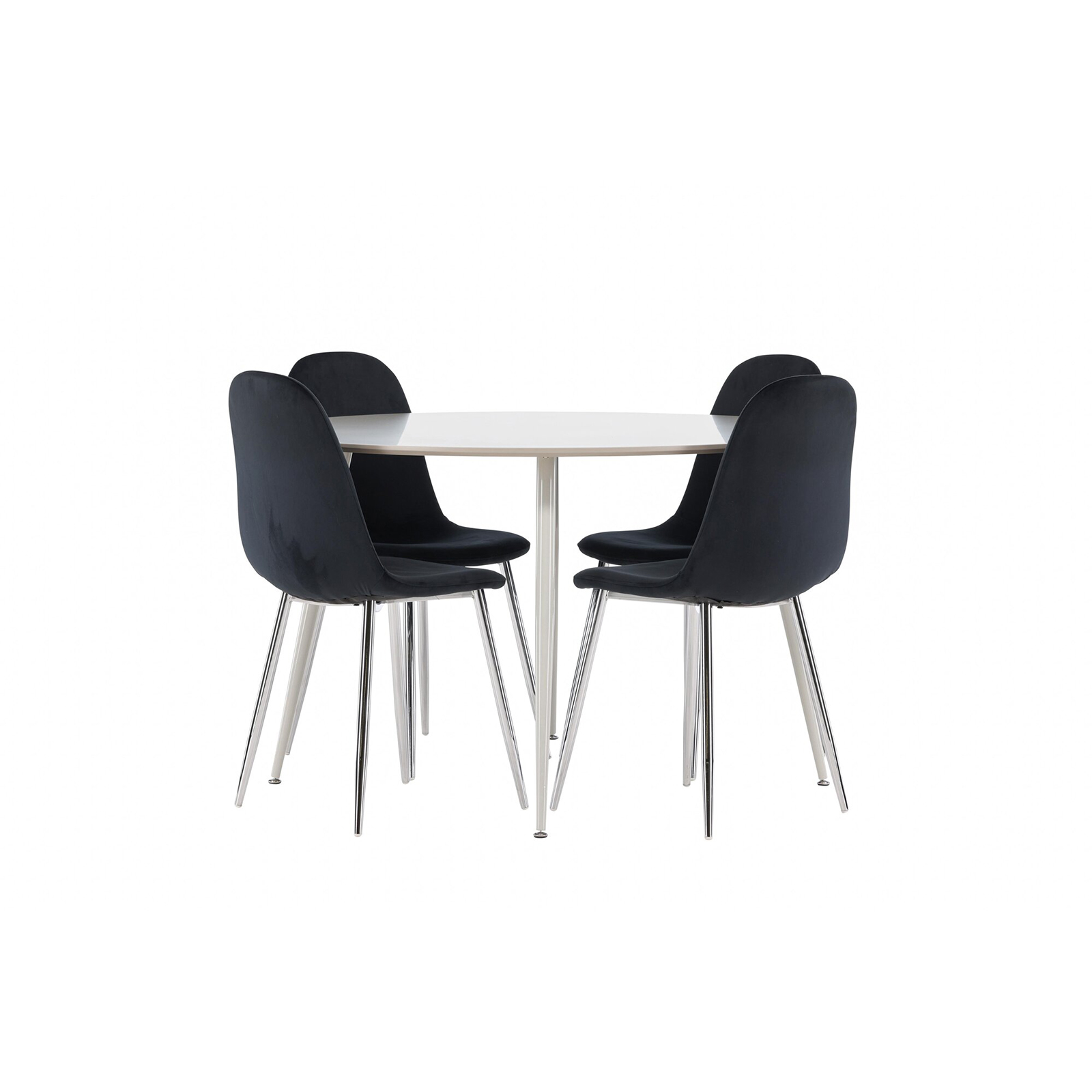 Plaza Dining Table with Polar Dining Chair Färg: Beige/Svart, Ben: Stål