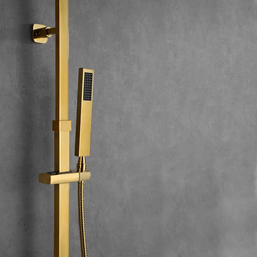 Takduschset Bathlife Flöda Guld Mässing