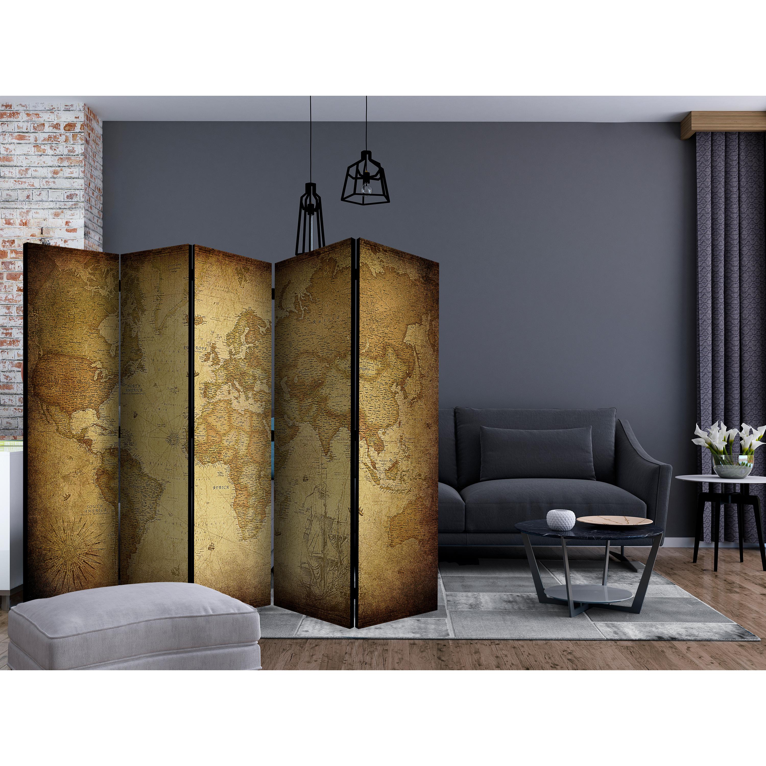 Rumsavdelare Skärmvägg Arkiio Old Map II 225x172 cm