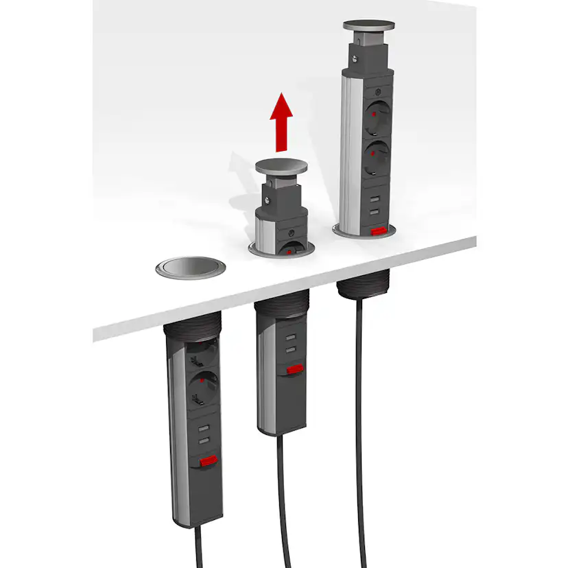 Pop-Up Power Beslag Design 2+2 USB