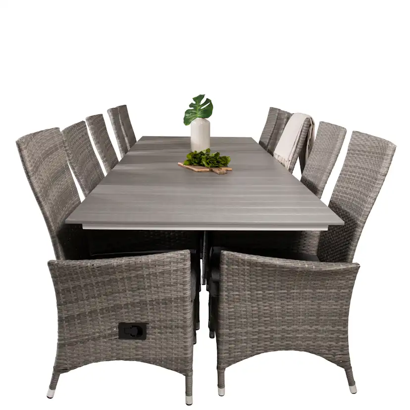 Matgrupp Venture Home Lova 224/324 med 10 Pishi Karmstolar