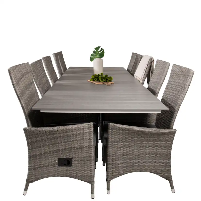 Levels Dining Table 224/324*100 - White Alu / Grey Aintwood Vit/Grå