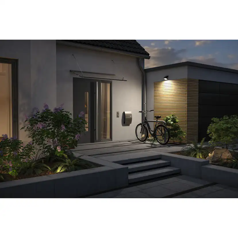Fasadbelysning Solcell Paulmann Lesly LED med Skymningsstyrd rörelsedetektor IP65