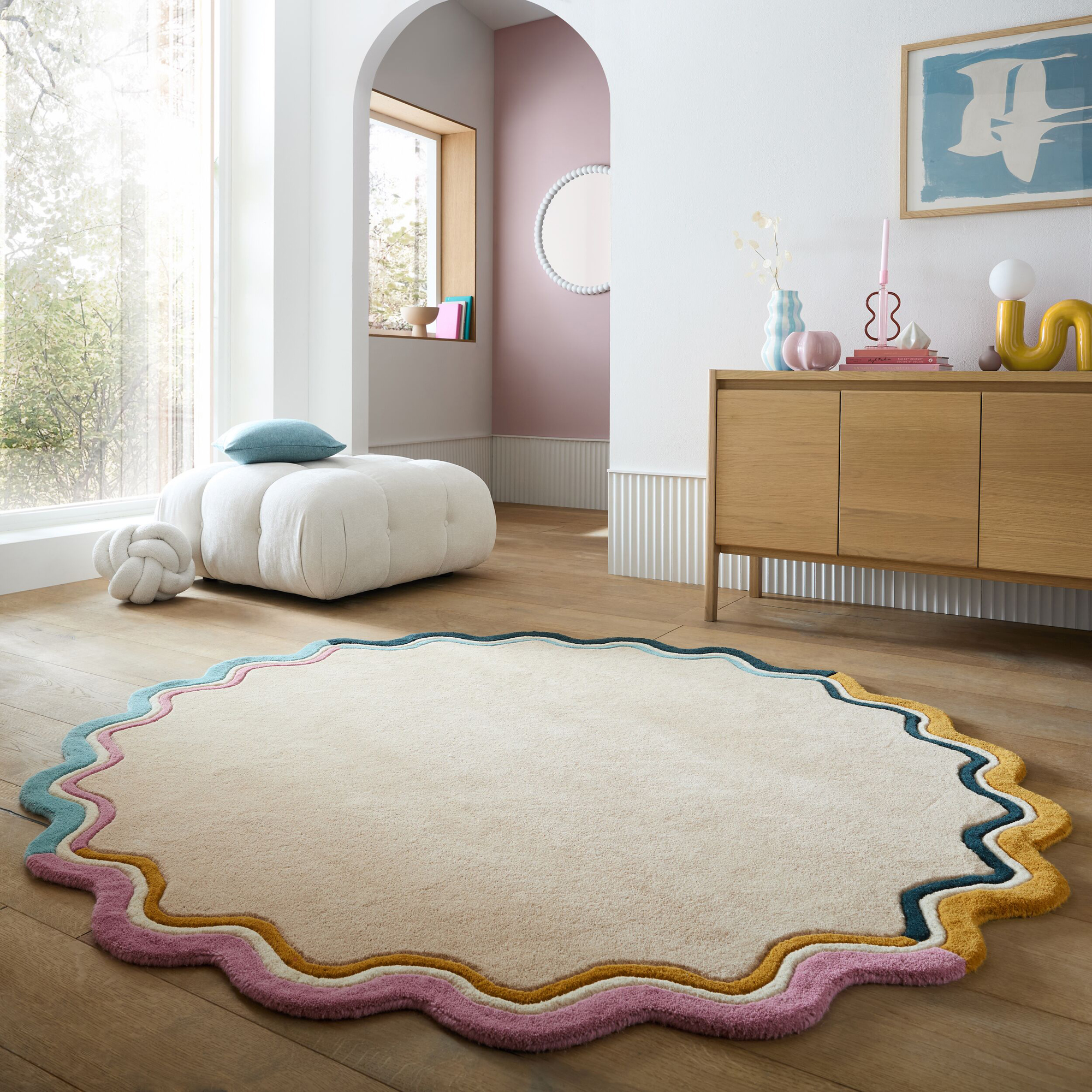 Rund Matta Flair Rugs Leo Scallop Border