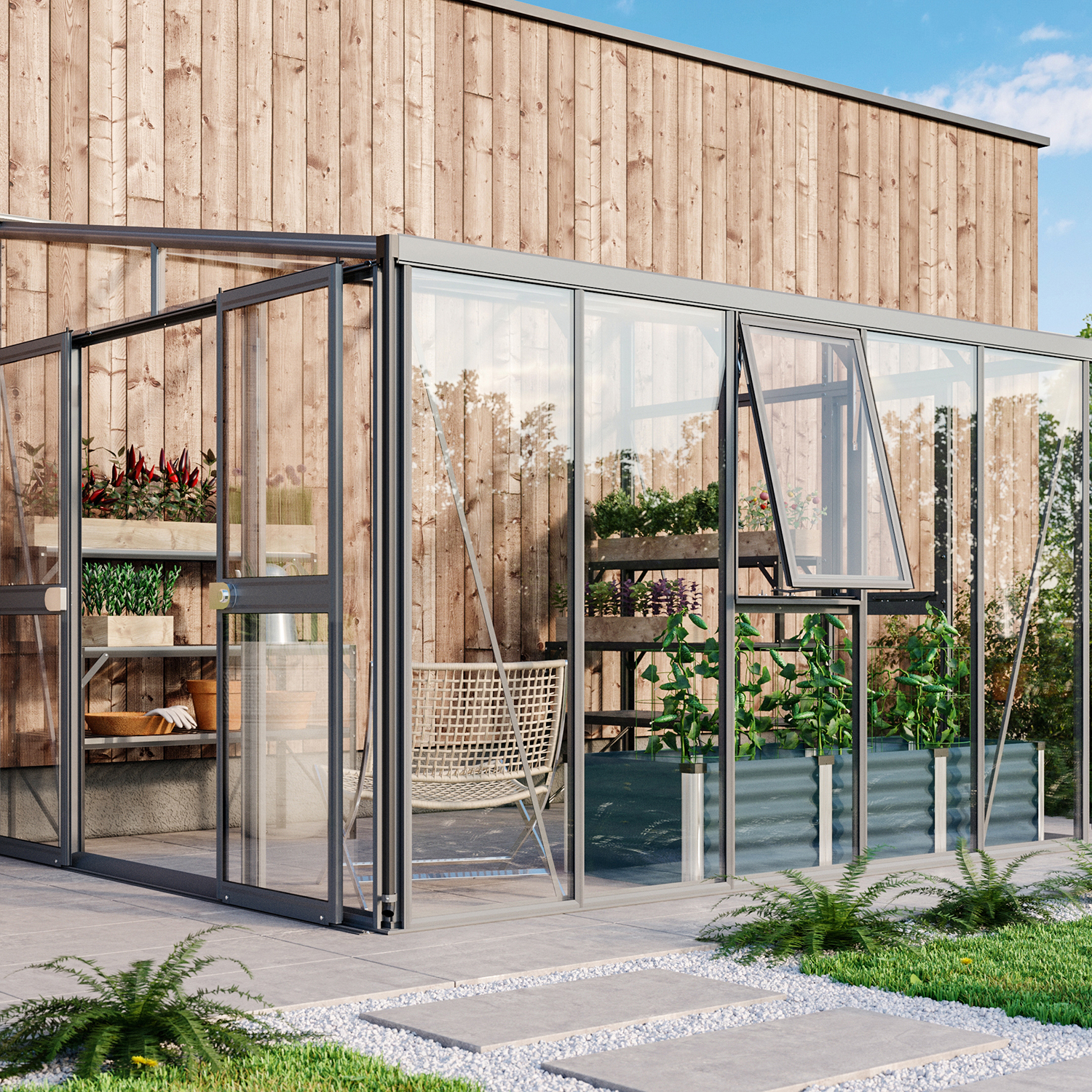 Växthus Vitavia Helena 2 8,66 kvm Polytak