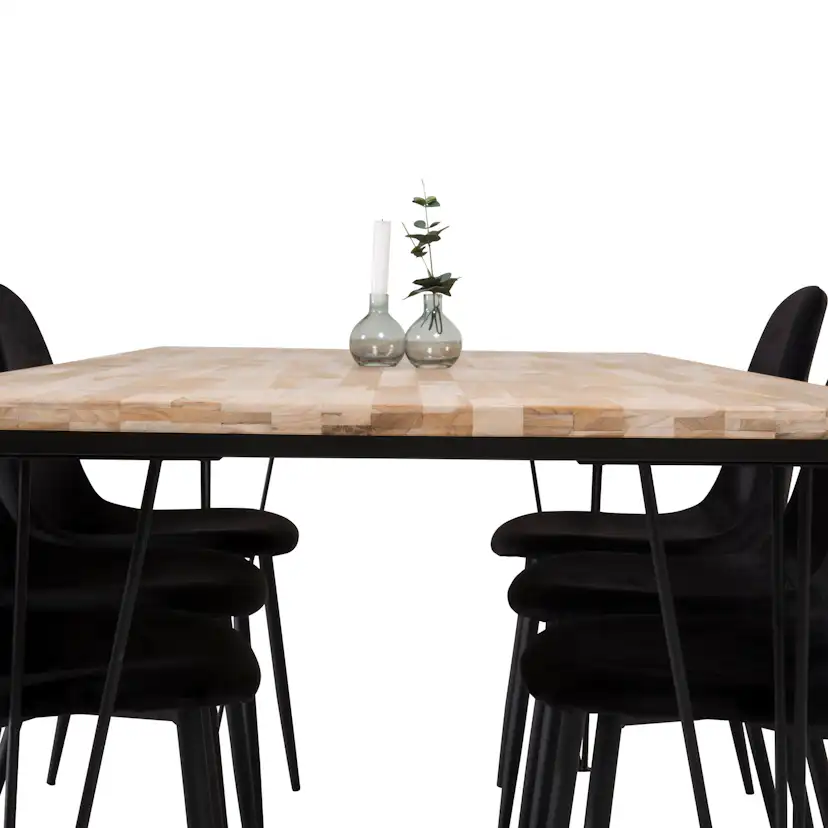 Bali Matbord - Svart / Naturträ - 200*90*H75+Polar Dining C Natur/Svart