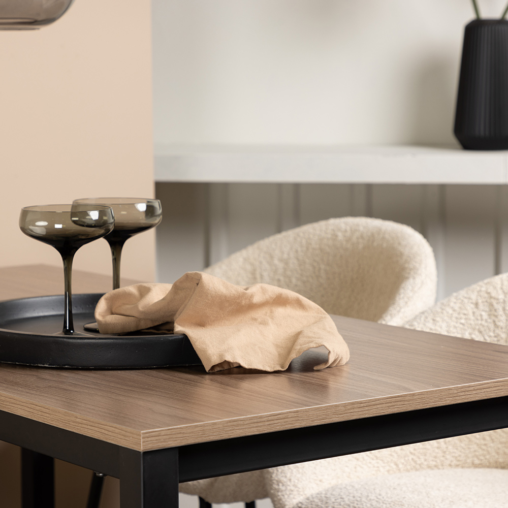 Camden Bar Table - Walnut / Walnut MDF +Velvet Bar Chair - B Valnöt/Vit