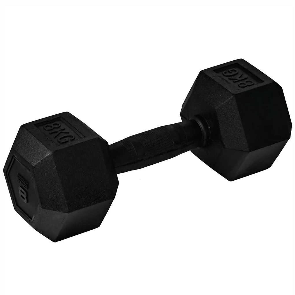 Hexhantel Master Fitness Gummiklädda för Bättre Grepp