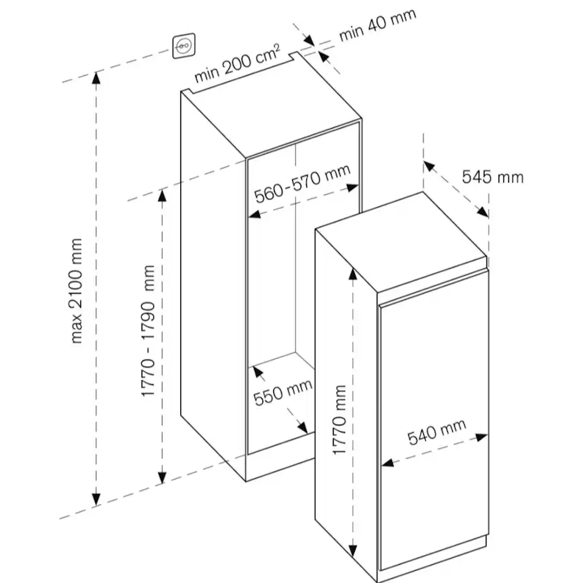 Bertazzoni Enkeldörrskylskåp LRD603UBNPVC/20