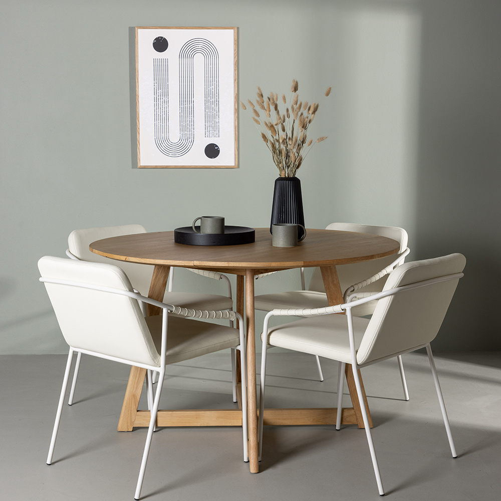 Matgrupp Venture Home Yakidon Ø120 cm med 4 st Tvist stolar