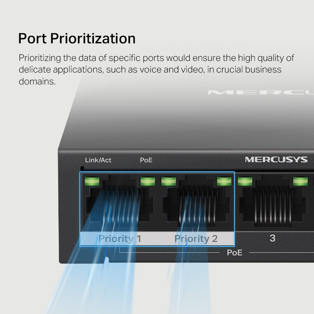 Desktop Switch Mercusys MS105GP 5-Port Gigabit with 4-Port PoE+