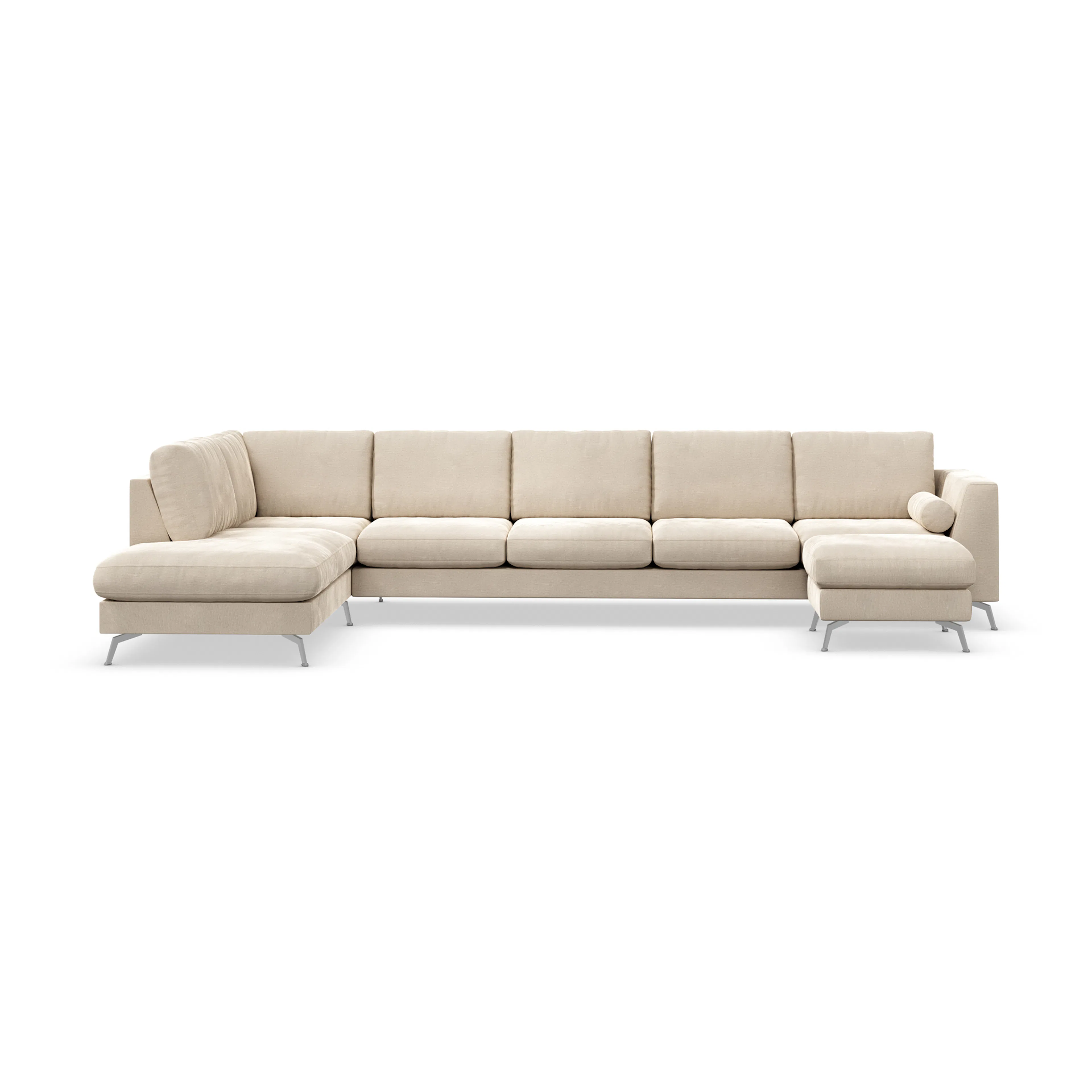 6-sitssoffa Scandinavian Choice Ocean Lyx U-formad med Schäslong 395 cm inkl Fotpall