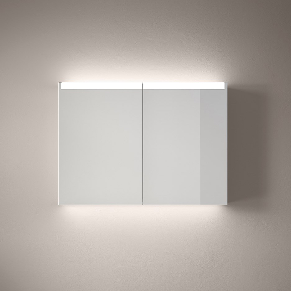 Spegelskåp STAGE 100,Premium White, 2 Luckor Bredd: 1000 mm, Premium White, Dubbla luckor