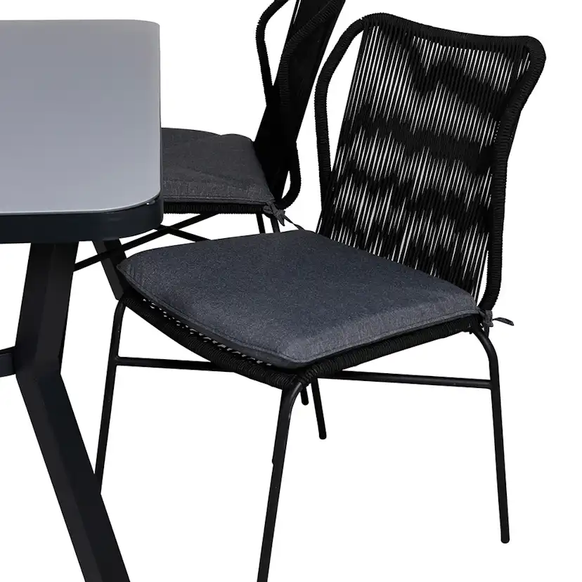 Matgrupp Venture Home Vyn med 4 Julle Stapelbara Matstolar