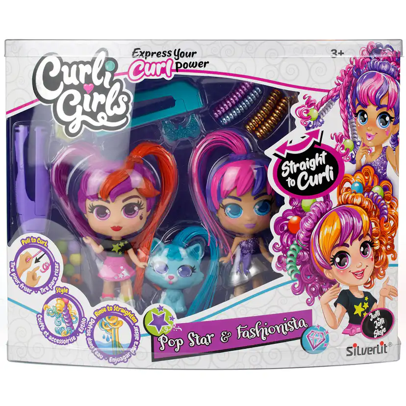Docka Silverlit Curli Girls Dolls and Pet Twin Set