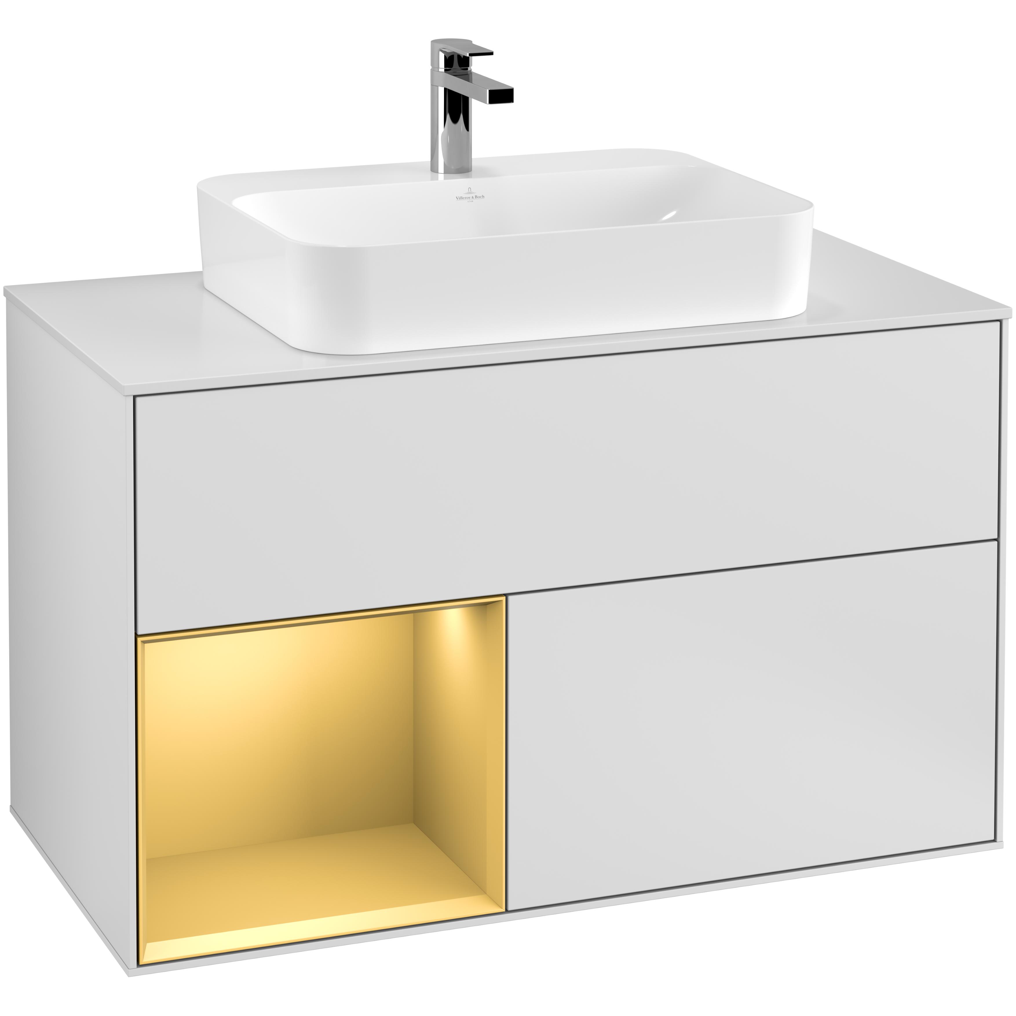 Tvättställsskåp Villeroy & Boch Finion med 2 Lådor Hylla och Bänkskiva för Ytmonterat Tvättställ