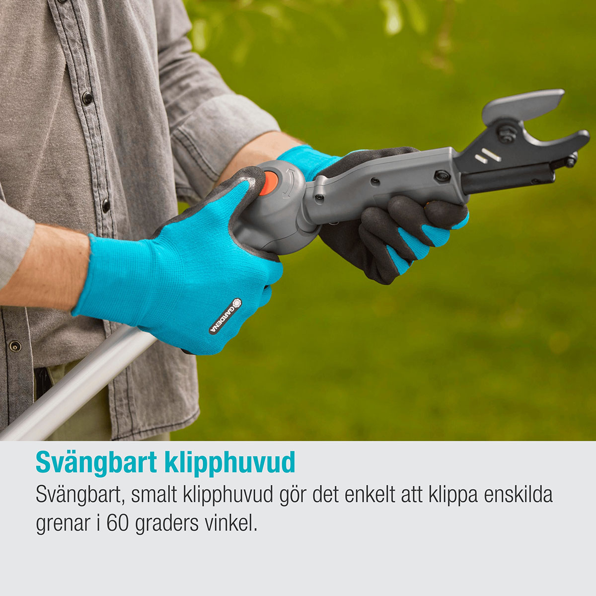 Teleskopisk Stångsax Gardena HighCut 360 Batteri P4A utan Batteri och Laddare