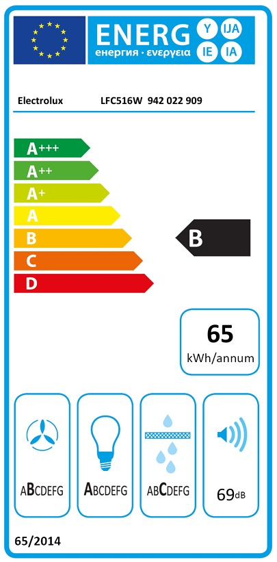 Vägghängd köksfläkt Electrolux LFC516W