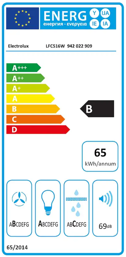 Vägghängd köksfläkt Electrolux LFC516W