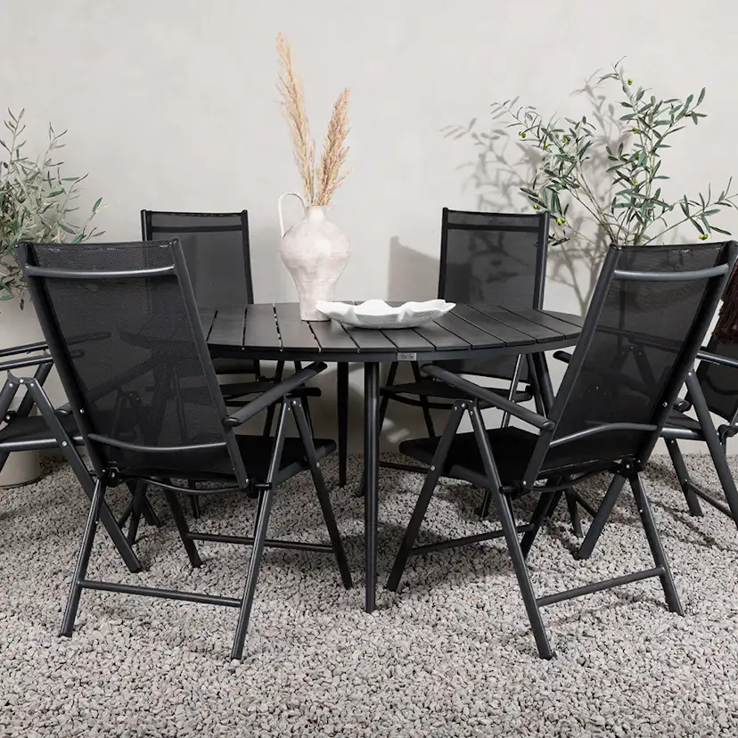 Break - Dining Table Round- Black / Black - Alu / Aintwood - Svart
