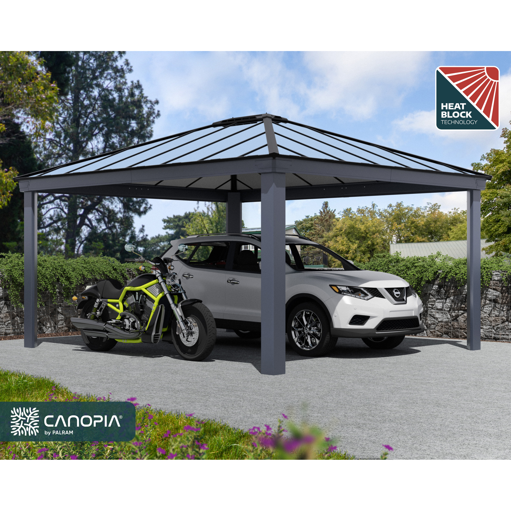 Carport Canopia by Palram Colorado Metall Dubbel Apex 4,3 X 5 m