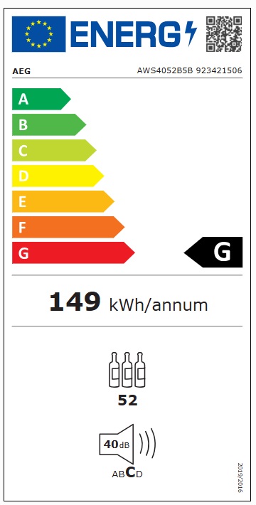 Fristående vinkyl AEG AWS4052B5B