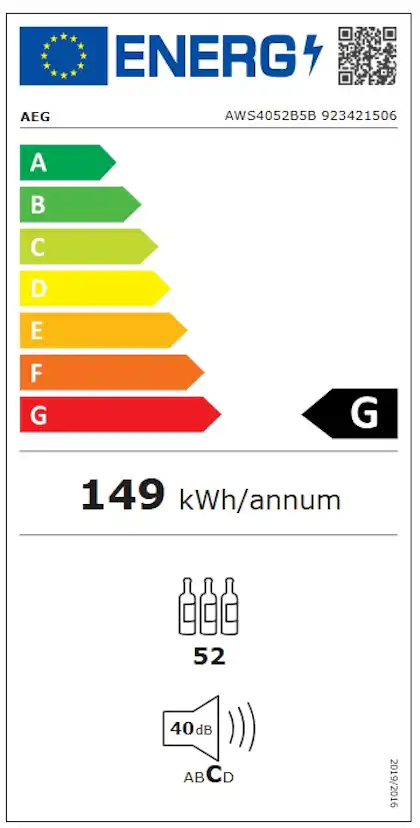 Fristående vinkyl AEG AWS4052B5B