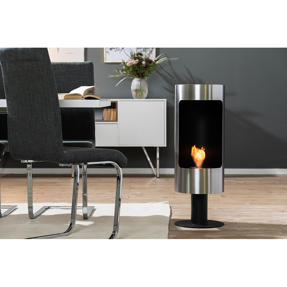 Braskamin Arkiio Plaza Fristående Kamin i Svart/Stål Utan Skorsten