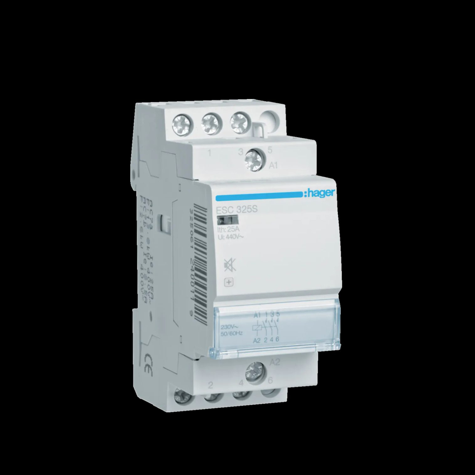 Kontaktor Hager Brumfri 2 Moduler 25 A AC-7a Spole 230 V AC