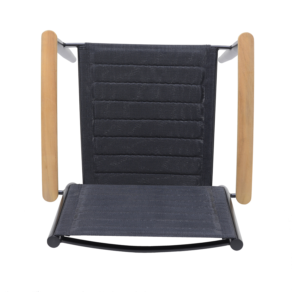 PORTALS Lite stacking armchair, black ALU / 4-pack Svart