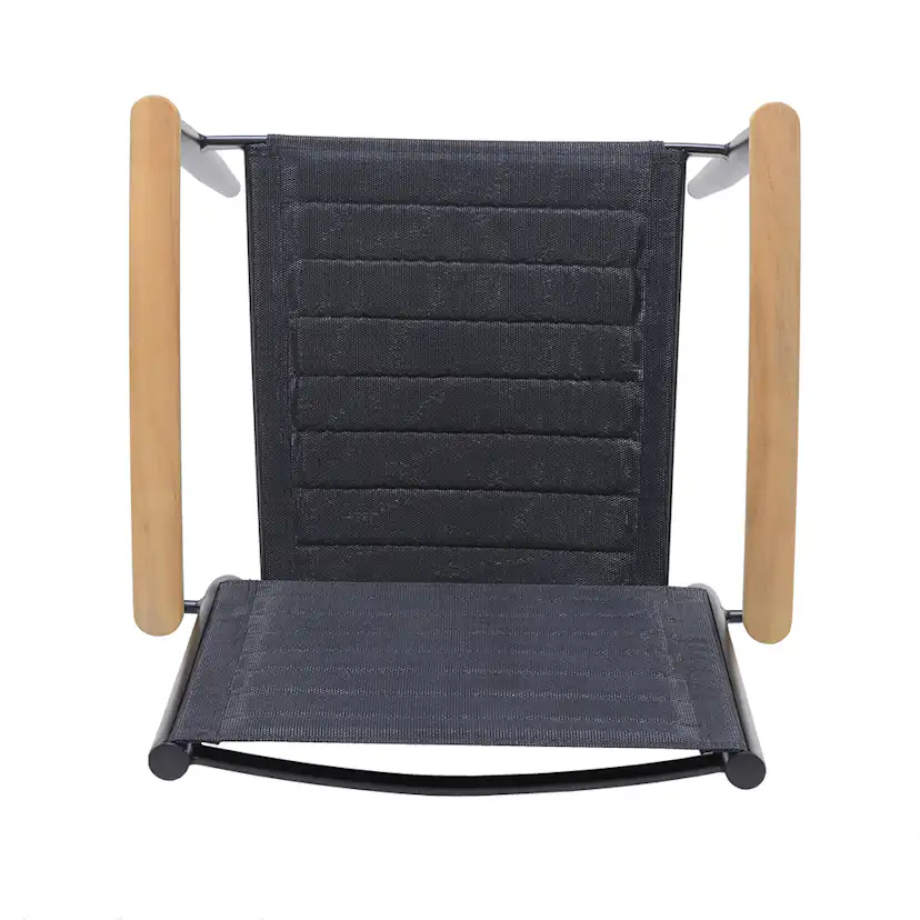 PORTALS Lite stacking armchair, black ALU / 4-pack Svart
