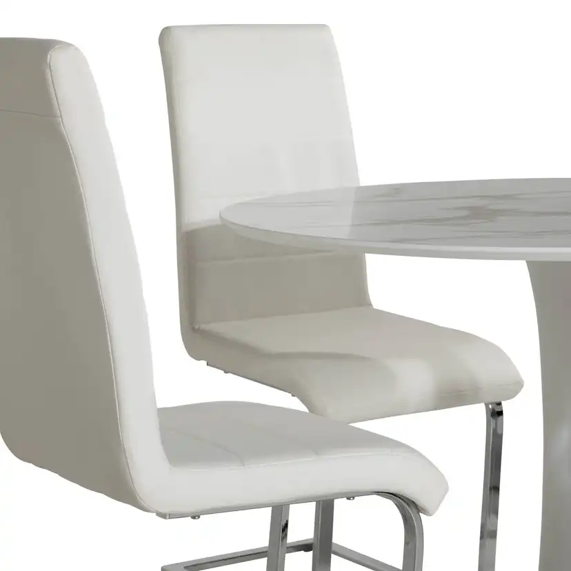 Matgrupp Basic Home Caitly Runt Matbord 100 cm med 4 CibusMatstol