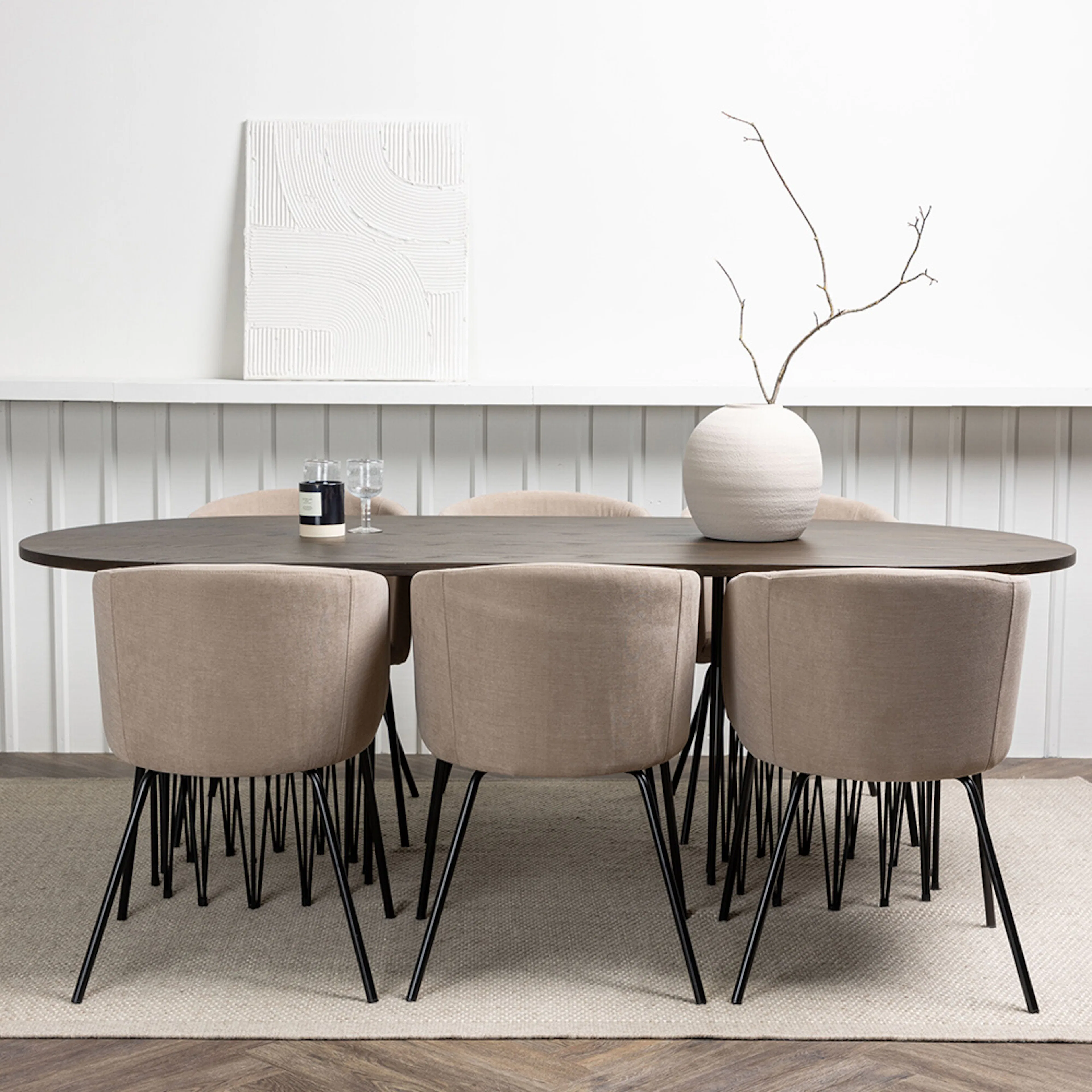 Matgrupp furniture/fashion Stone med 6 Berit Stolar