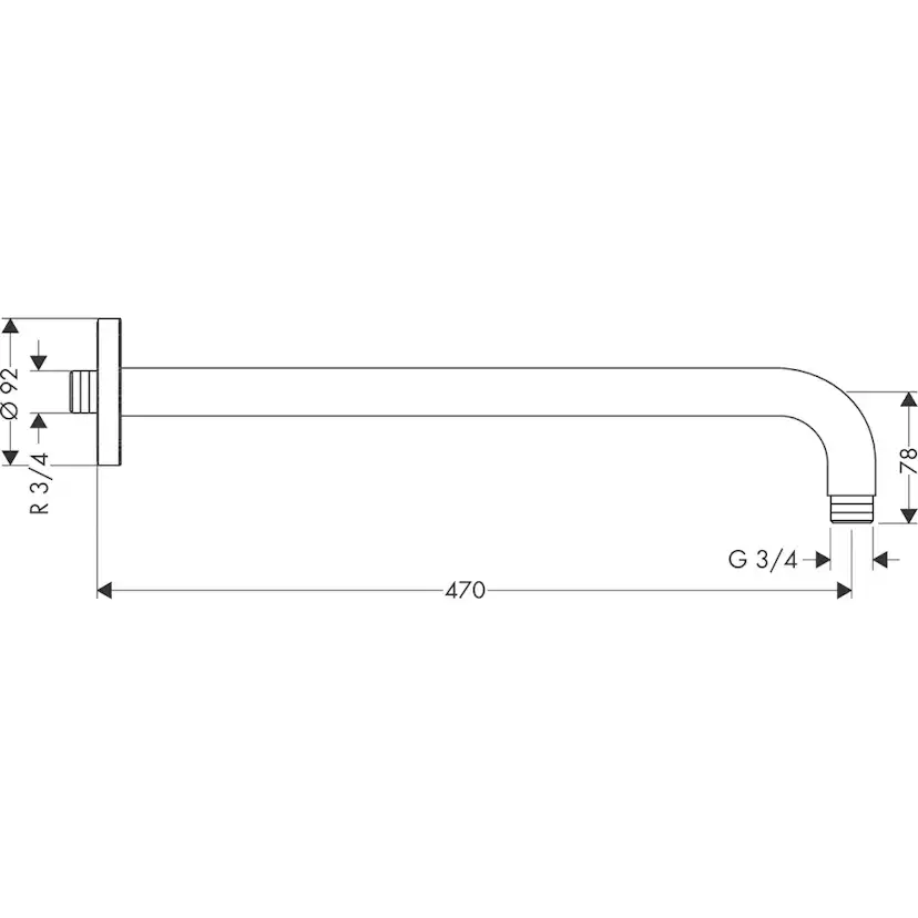 Duscharm Hansgrohe 470 mm
