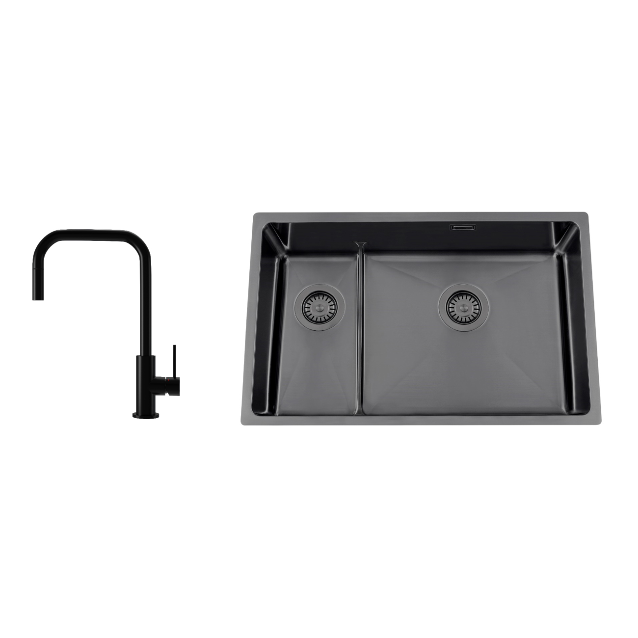 Diskho Nordic Tech Titan 73 KHX Nickel med Köksblandare Steel Accent Square Shadow