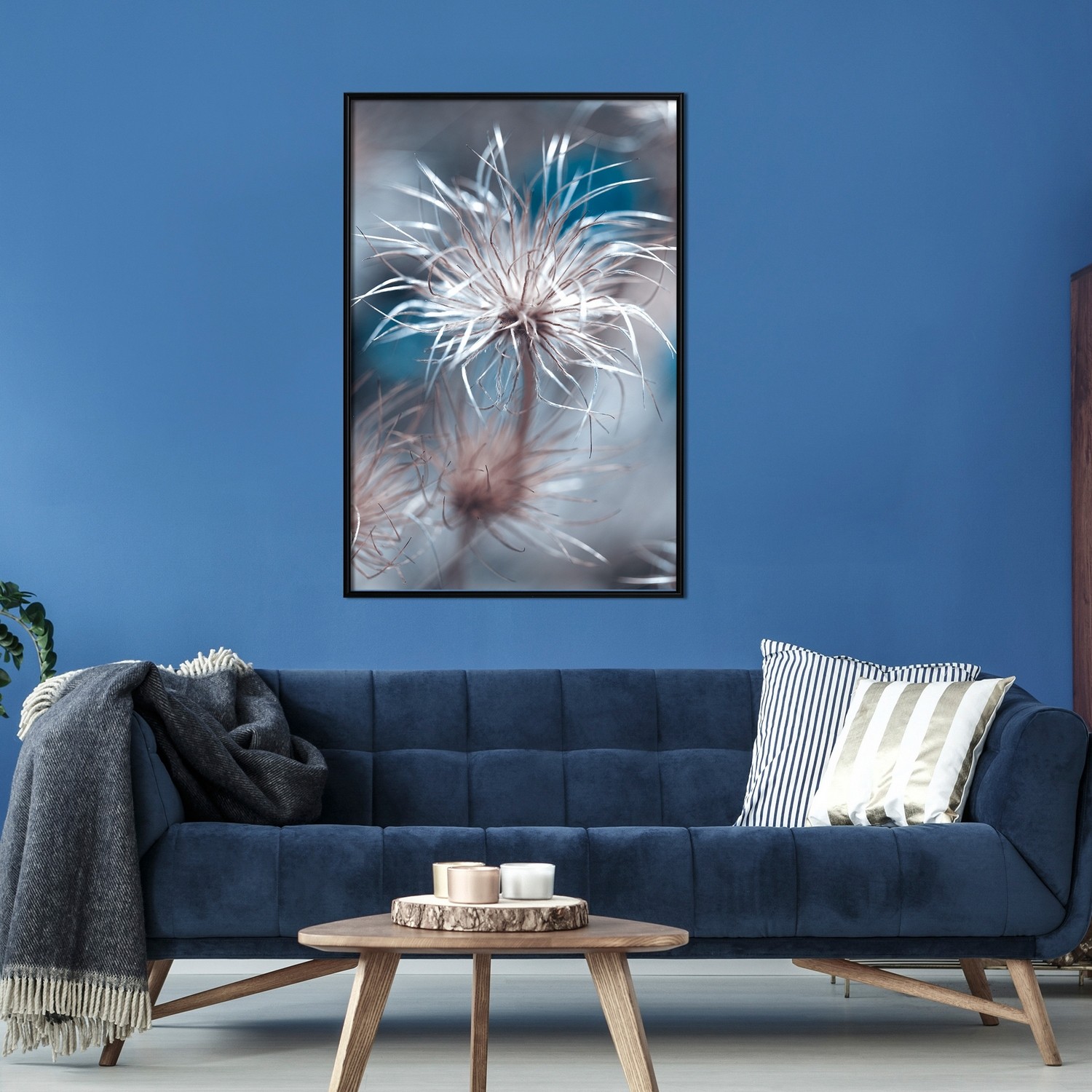 Poster Artgeist Affisch Plant in Blues