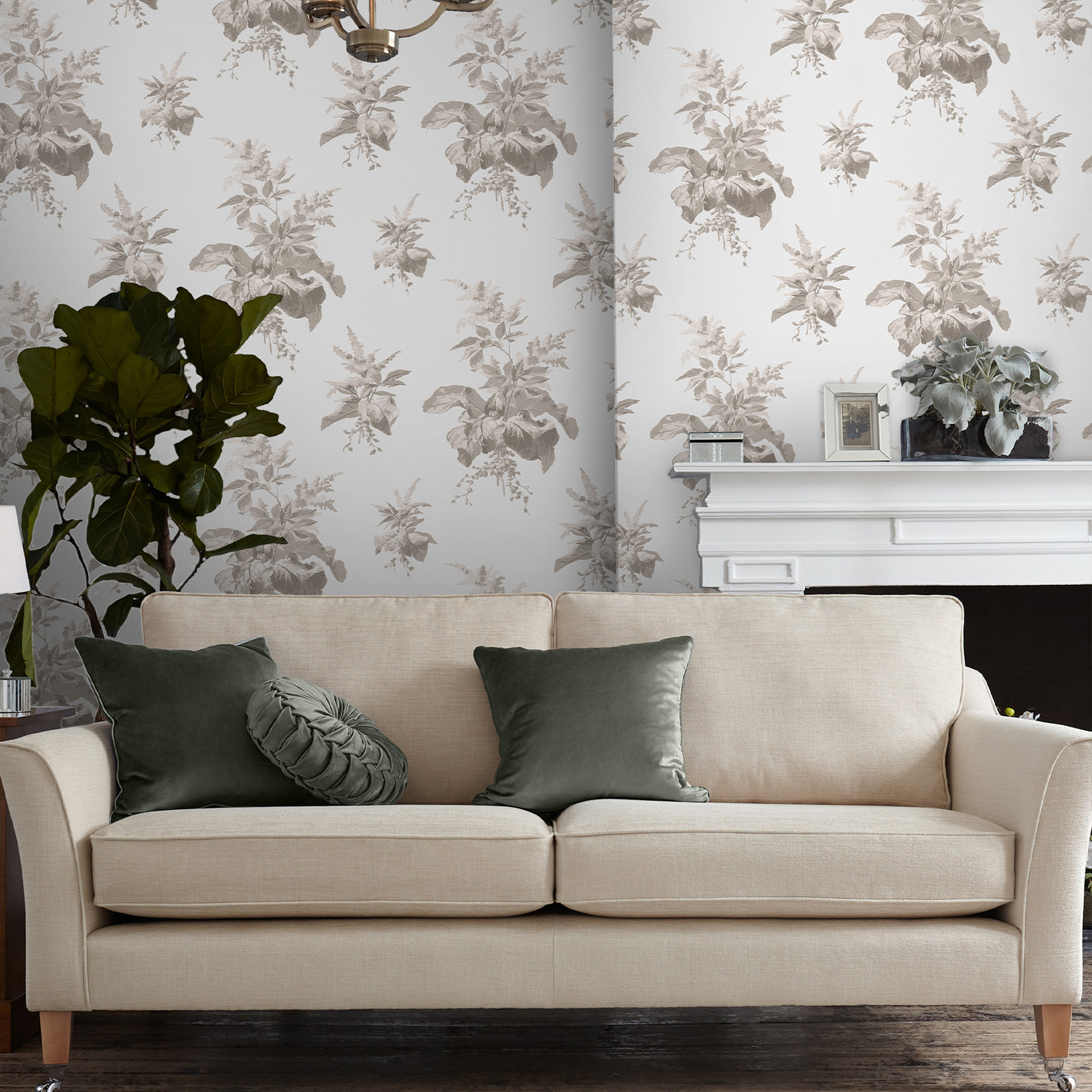 Tapet Laura Ashley Narberth Dove 119850 EasyUp, Mönstrad Grå