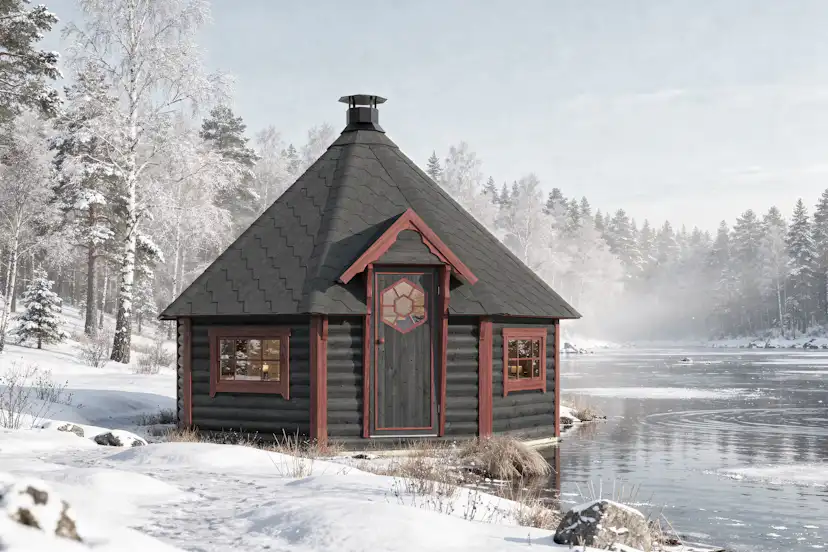 Grillkåta Nordkapp.NU JAKTKOJA 14,9 m2 Svart