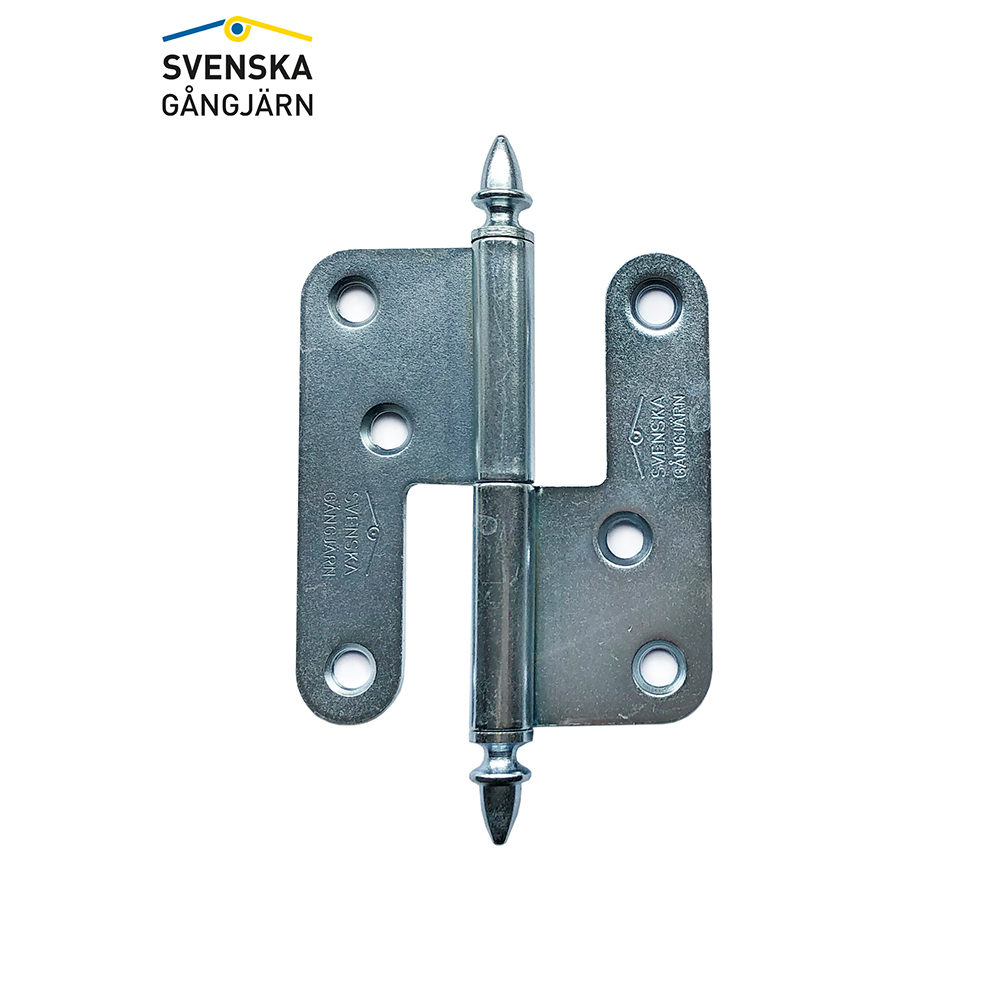 Gångjärn 1222-85 Vä förz ekollon knopp 100 st/frp Vänster, Elförzinkad, Ekollon knopp