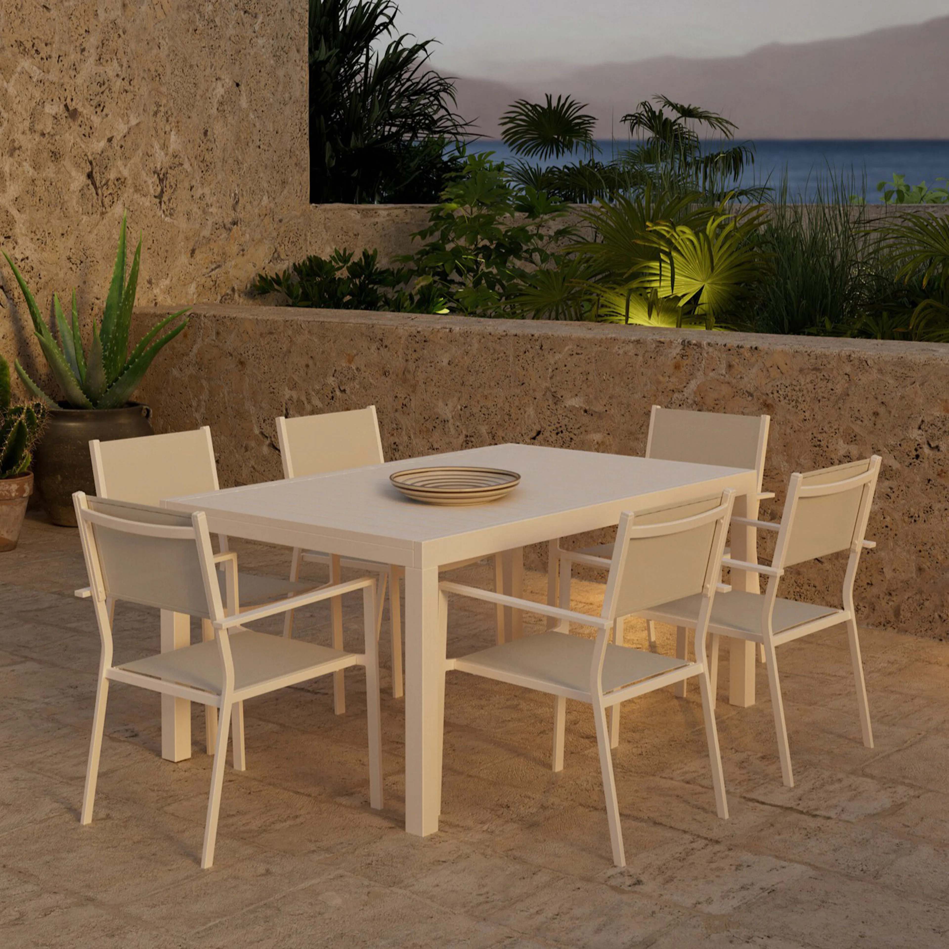 Matgrupp Utomhus Venture Home Capo 100x160 cm med 6 st Copacabana Trädgårdsstolar