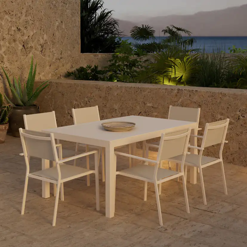 Matgrupp Utomhus Venture Home Capo 100x160 cm med 6 st Copacabana Trädgårdsstolar