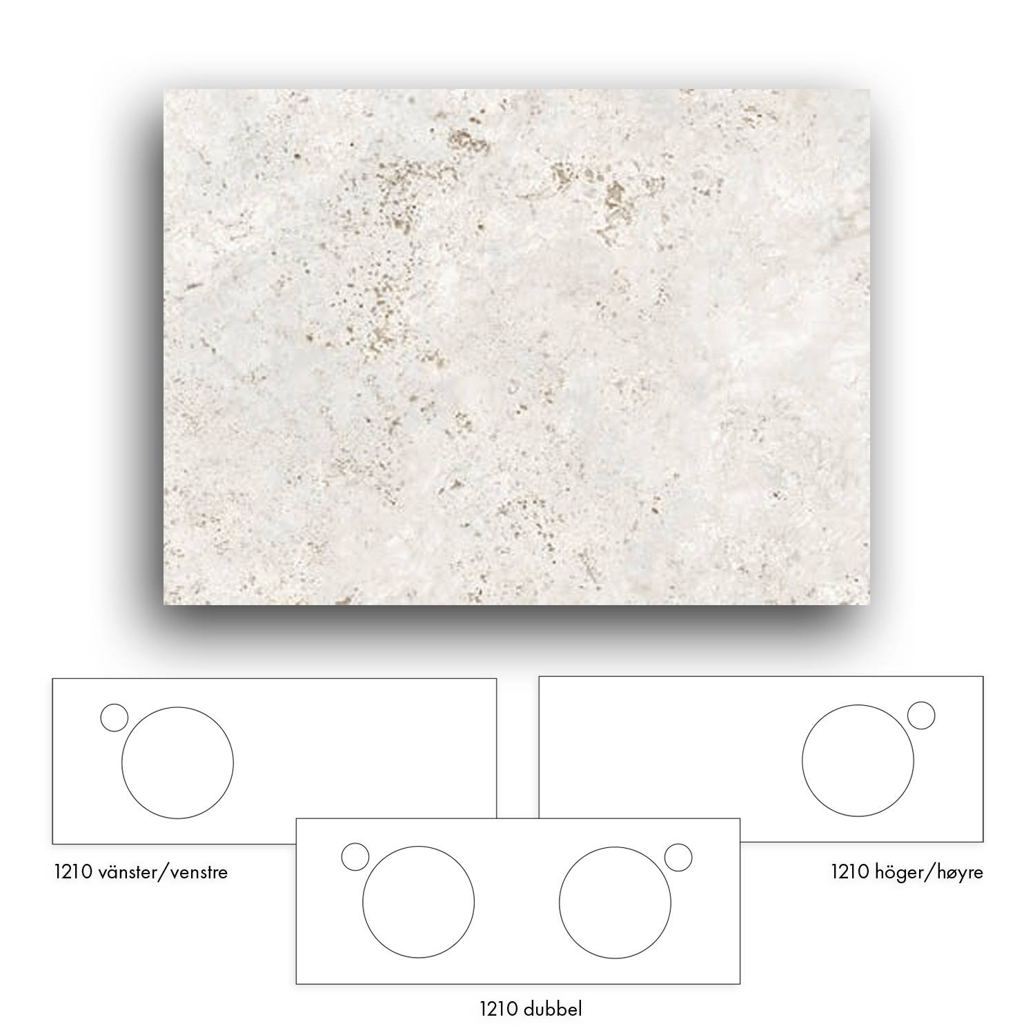 Bänkskiva Macro Design Crown+ Dekton  1210 till Tvättställsskåp Crown