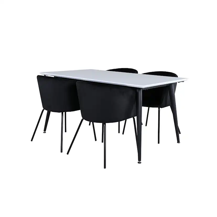 Matgrupp Venture Home Jolie med 4 Bergen Stolar Sammet