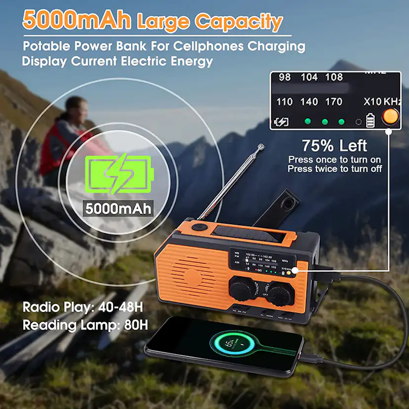 Vevradio Briv FM/AM Med Powerbank