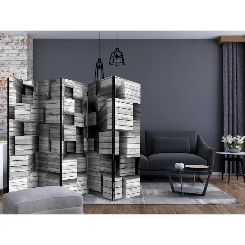 Rumsavdelare Skärmvägg Arkiio Grey Precision II 225x172 cm