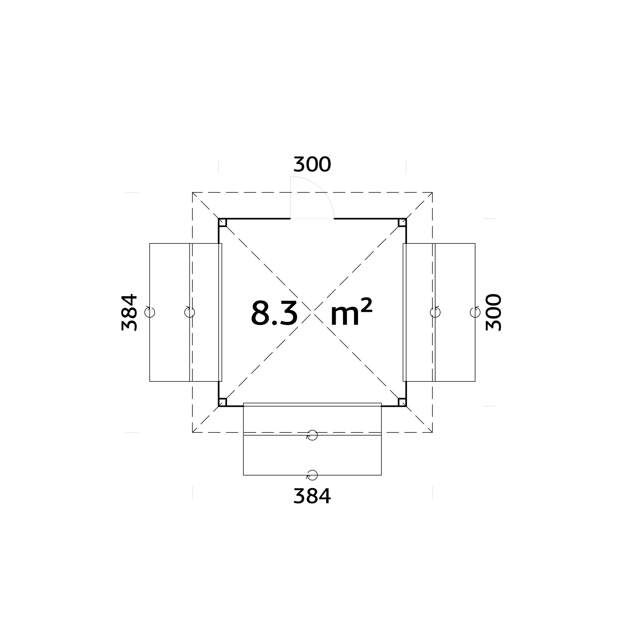 Kiosk Palmako Bianca 8,3 m2 Set 106
