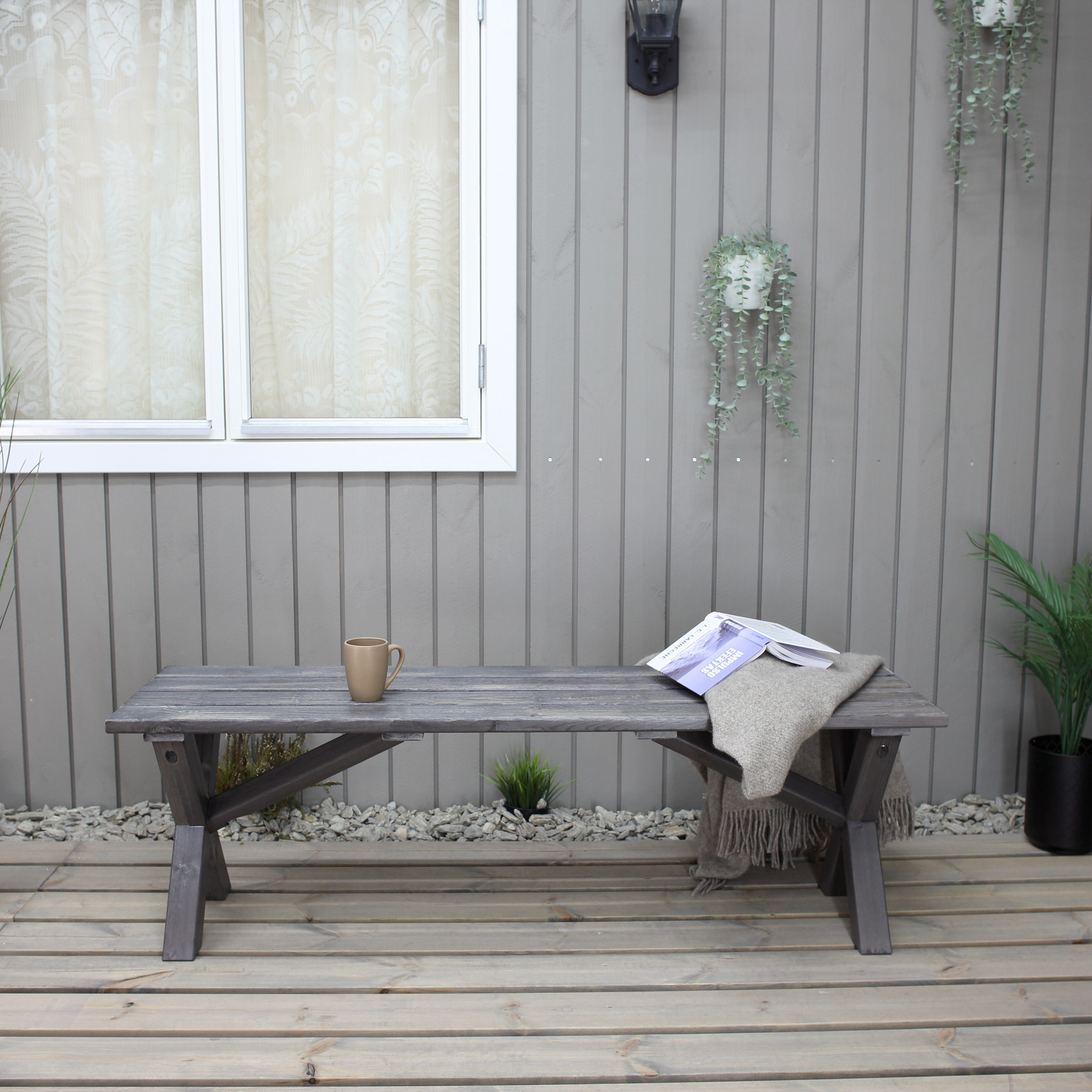SCOTTSDALE bench 140 Grå, 1400 mm
