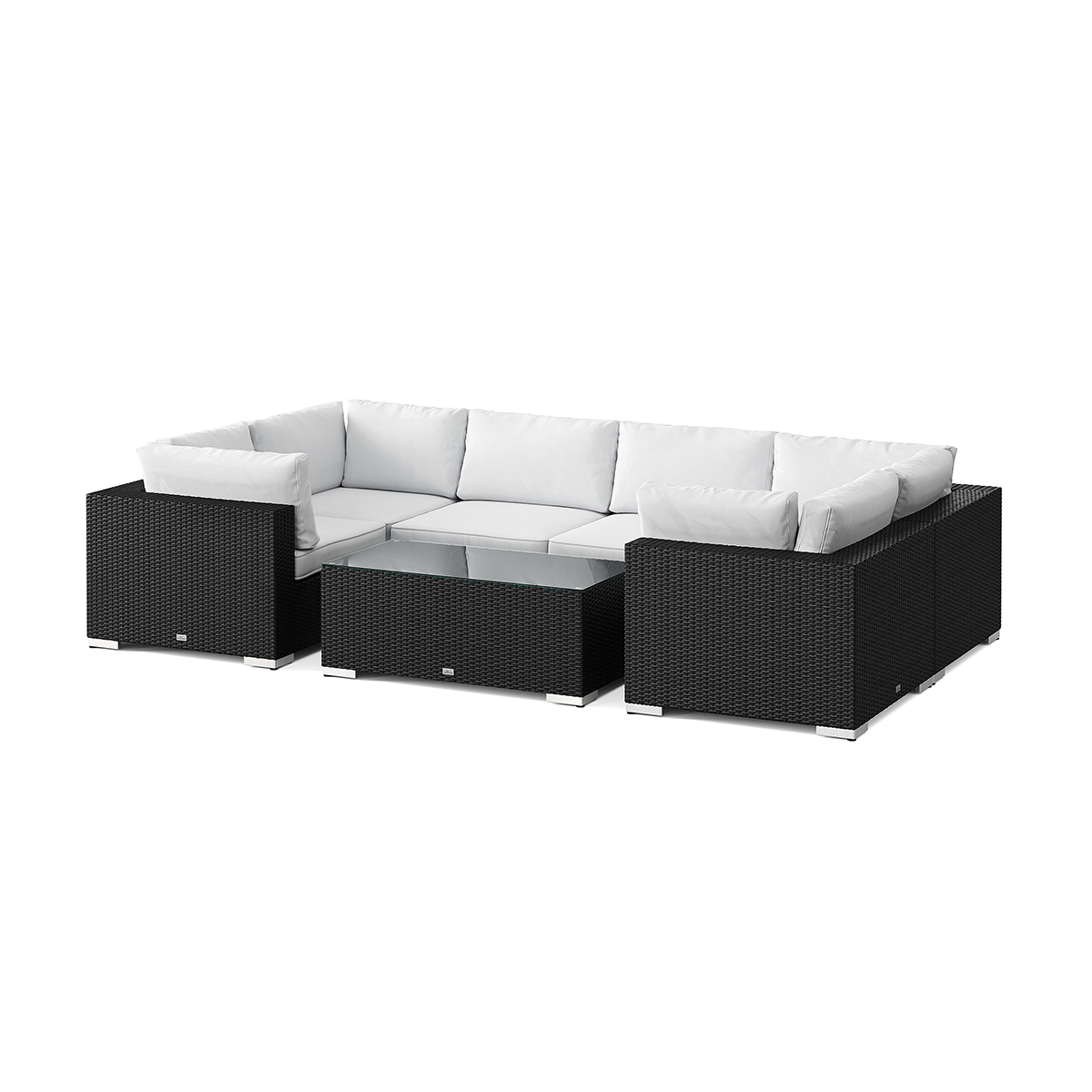 Loungegrupp Comfort Garden Bahamas U-formad utomhus loungegrupp med stängt avslut, 6-sits med bord