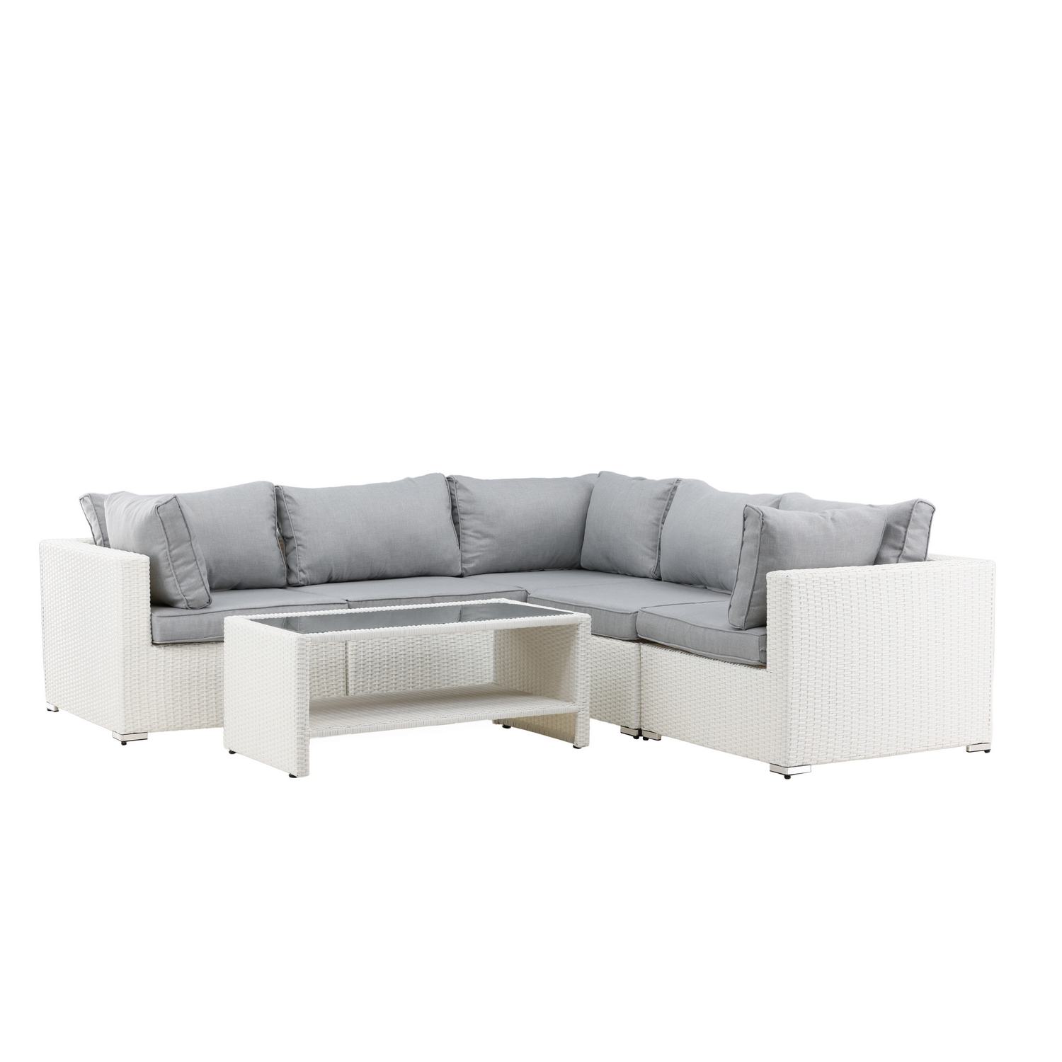 Amazon Modulsoffa 3+2+1 - Vit / grå dyna Vit